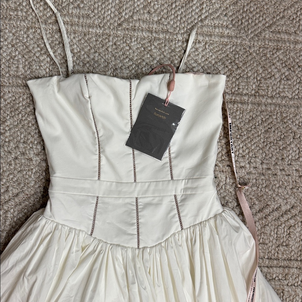 House of CB Strapless Ivory A-Line Dress - Picture 2 of 5